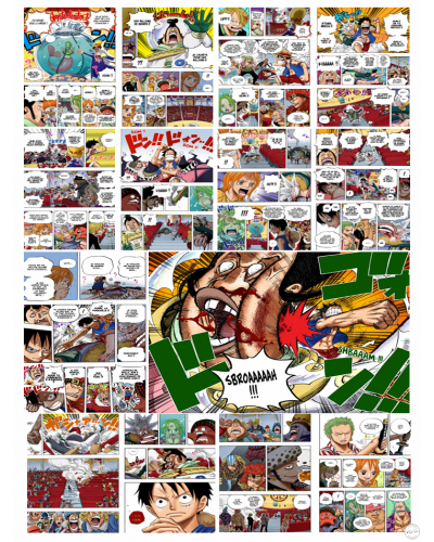 Affiche Monkey D. Luffy - Coup de poing sur Saint Charlos | 40x30 cm